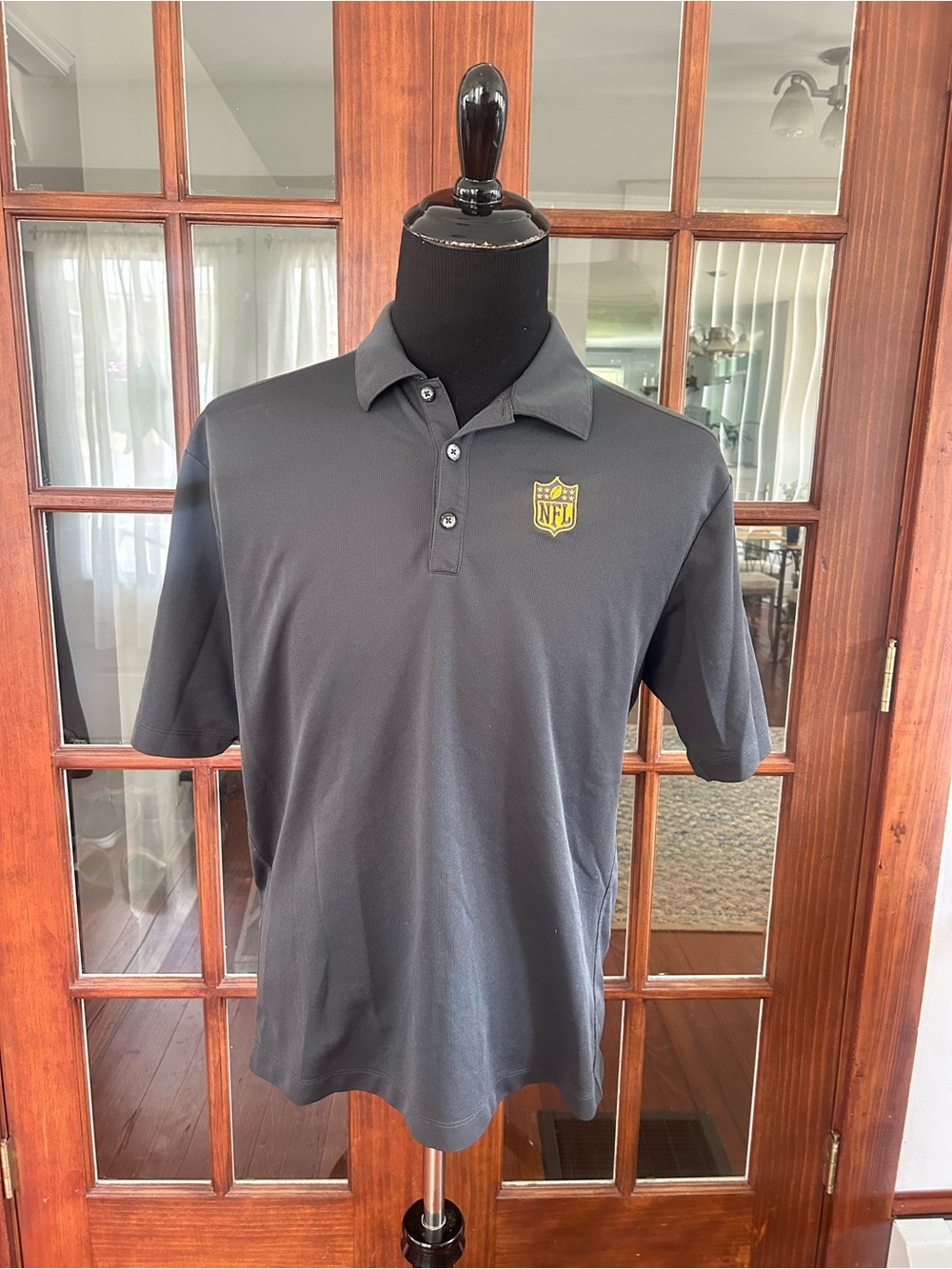 Nike Golf Polo Shirt Mens Large Gray NFL National Football League Dri Fit